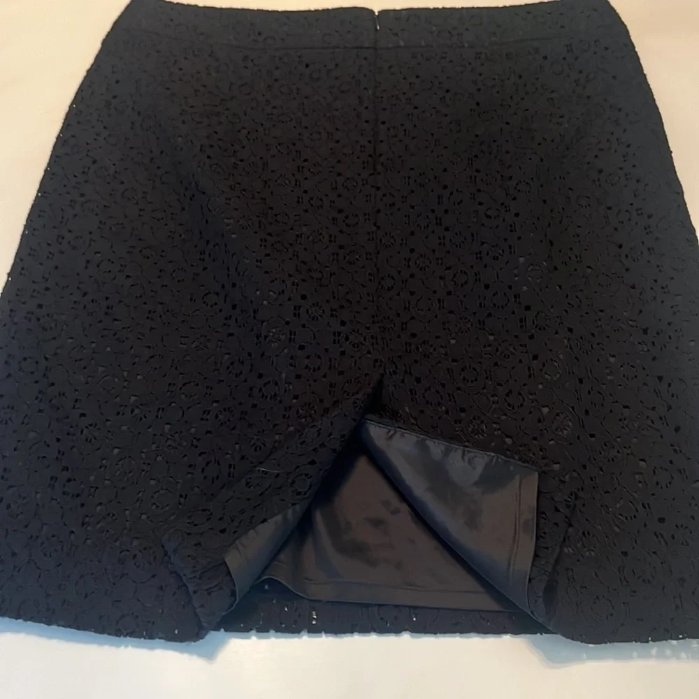 Banana Republic Black Lace Overlay Classic Waist Pencil Skirt Size 12